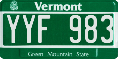 VT license plate YYF983