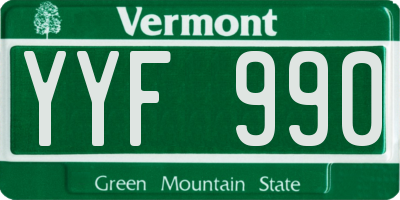 VT license plate YYF990