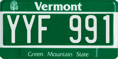 VT license plate YYF991