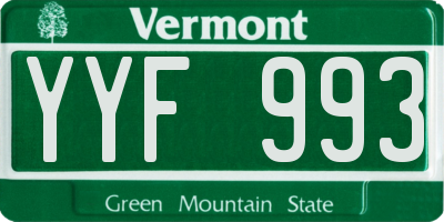 VT license plate YYF993