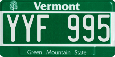 VT license plate YYF995