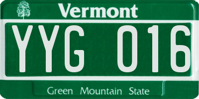 VT license plate YYG016
