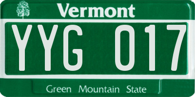 VT license plate YYG017