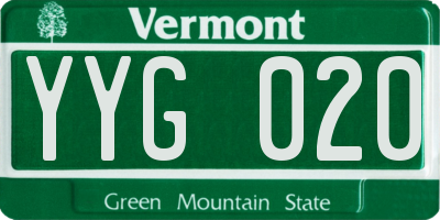 VT license plate YYG020