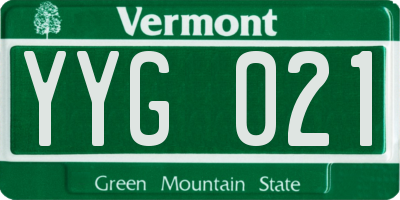 VT license plate YYG021