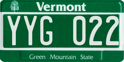 VT license plate YYG022
