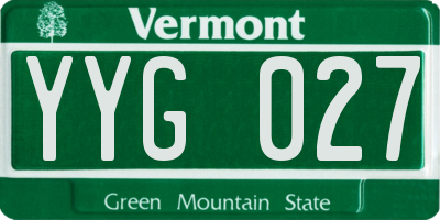 VT license plate YYG027