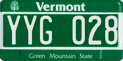 VT license plate YYG028