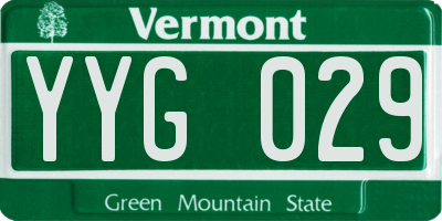 VT license plate YYG029