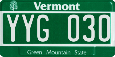 VT license plate YYG030