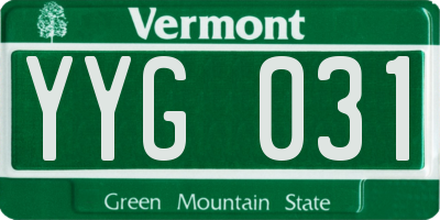 VT license plate YYG031