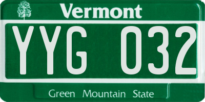 VT license plate YYG032