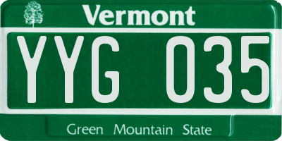 VT license plate YYG035