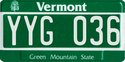 VT license plate YYG036