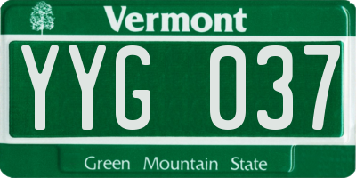 VT license plate YYG037