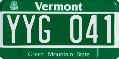 VT license plate YYG041