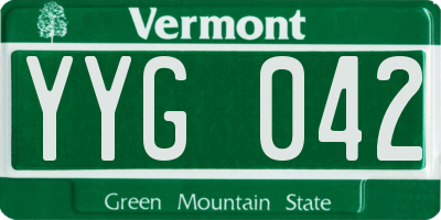 VT license plate YYG042
