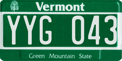 VT license plate YYG043