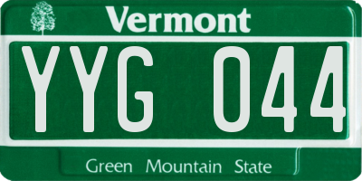 VT license plate YYG044
