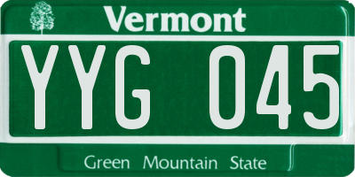 VT license plate YYG045