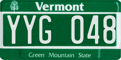 VT license plate YYG048