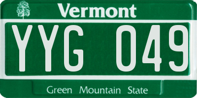 VT license plate YYG049