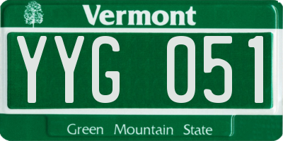 VT license plate YYG051