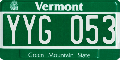 VT license plate YYG053
