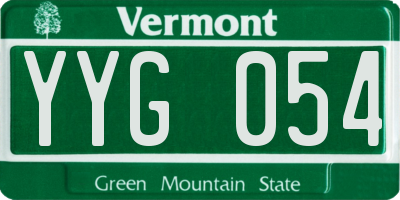VT license plate YYG054