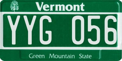 VT license plate YYG056