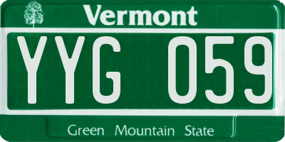 VT license plate YYG059