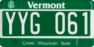VT license plate YYG061