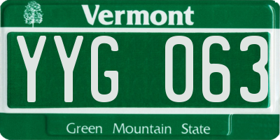 VT license plate YYG063