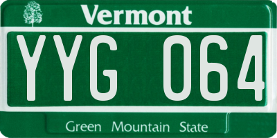 VT license plate YYG064