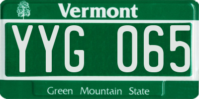 VT license plate YYG065