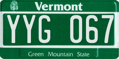 VT license plate YYG067