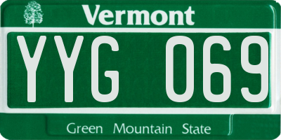 VT license plate YYG069
