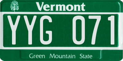 VT license plate YYG071