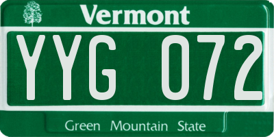 VT license plate YYG072