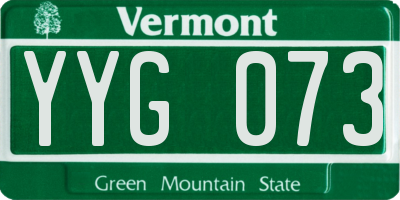 VT license plate YYG073