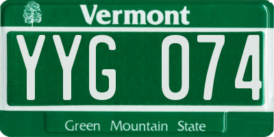 VT license plate YYG074