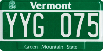 VT license plate YYG075