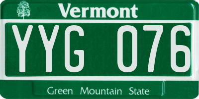 VT license plate YYG076