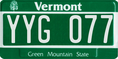 VT license plate YYG077