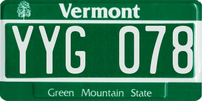 VT license plate YYG078
