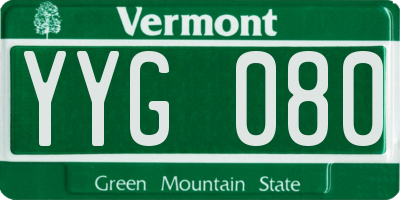 VT license plate YYG080