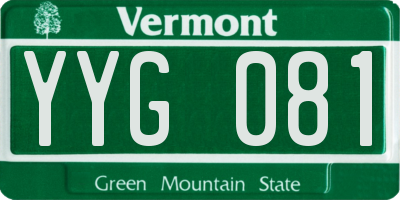 VT license plate YYG081