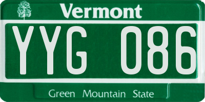 VT license plate YYG086