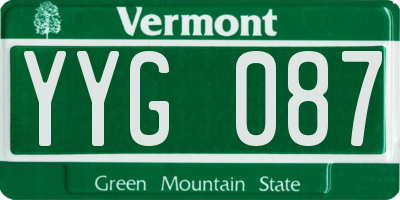 VT license plate YYG087
