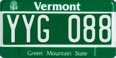 VT license plate YYG088